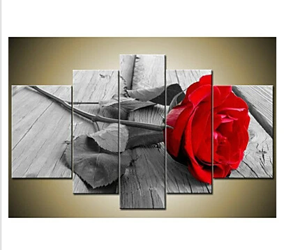 Hand Painted Modern Beautiful Wall Art Grey Red Rose Canvas Oil Painting Wall Decor Floral Canvas Wall Art For Home Decor Arts Garden Art Art Deco Wall Artart Ballet Aliexpress