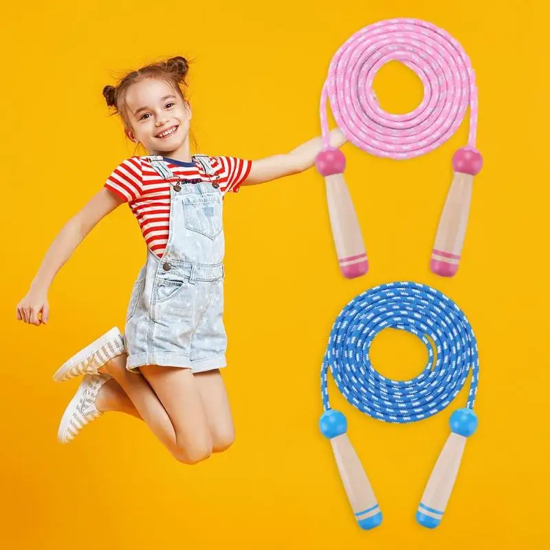 Деревянный детская скакалка Спорт Фитнес Регулируемый Прыжки веревки детский сад развивающие игрушки малыш оборудование Обучение