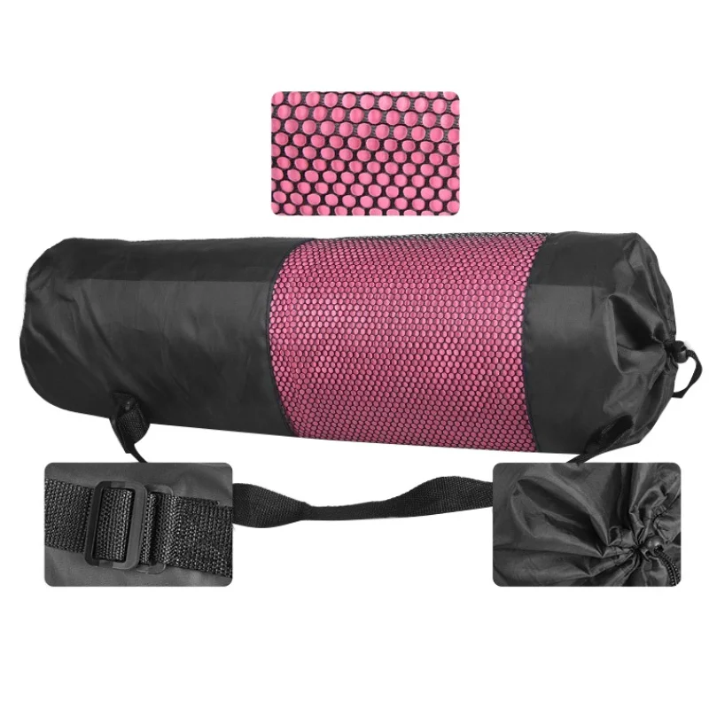 

Portable Yoga Mat Bag Adjustable Strap Nylon Mesh Sport Tool Carrier