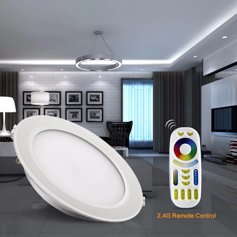 RGB CCT 6 Вт Dimmable светодиодный светильник Mi Light 2,4 г сенсорный пульт дистанционного управления 4 зоны беспроводной контроллер FUT092 FUT068 круглый светильник AC85-265V