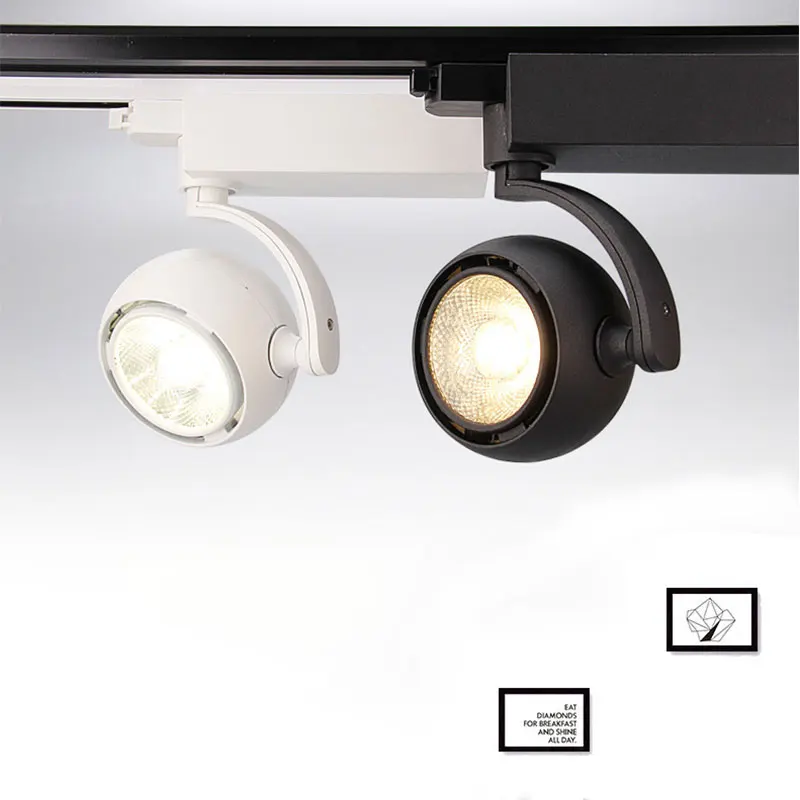 

220V LED Track Light COB Rail Spotlights Lamp Round Flexible Tracking Fixture Spot Lights For Store Shop Mall Exhibition