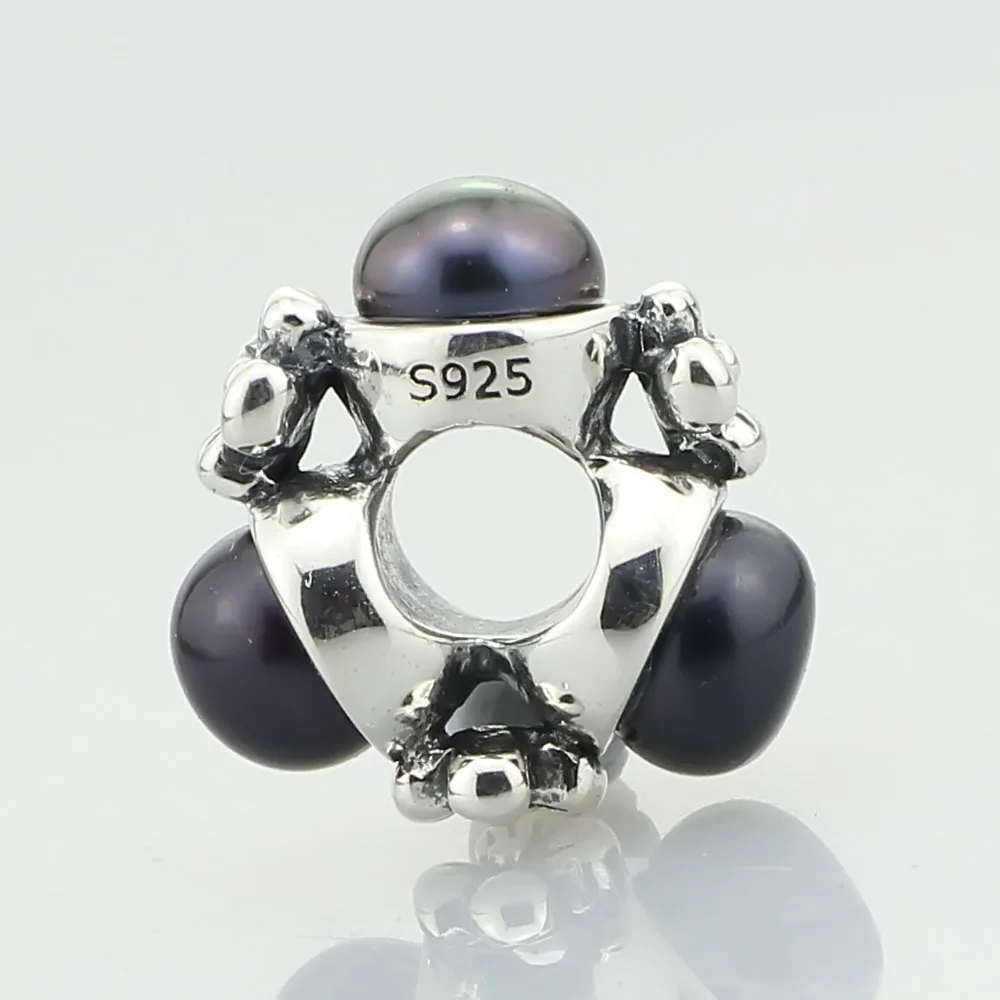 925 Sterling Silver Stoppers Beads Triangular Freshwater Pearls Charms Fit European Original 4.5 mm Troll Bracelet Jewelry (7)