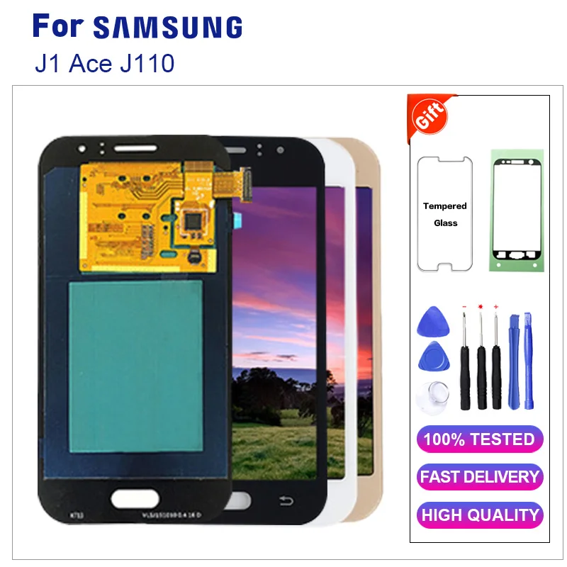 ЖК-дисплей Super Amoled для Samsung Galaxy J1 Ace J110 J110H J110F J110M с сенсорным экраном и дигитайзером