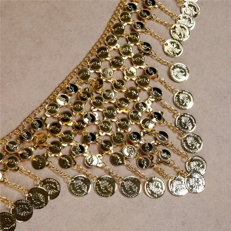 Этнический металлический пояс для монет танца живота круглая башня