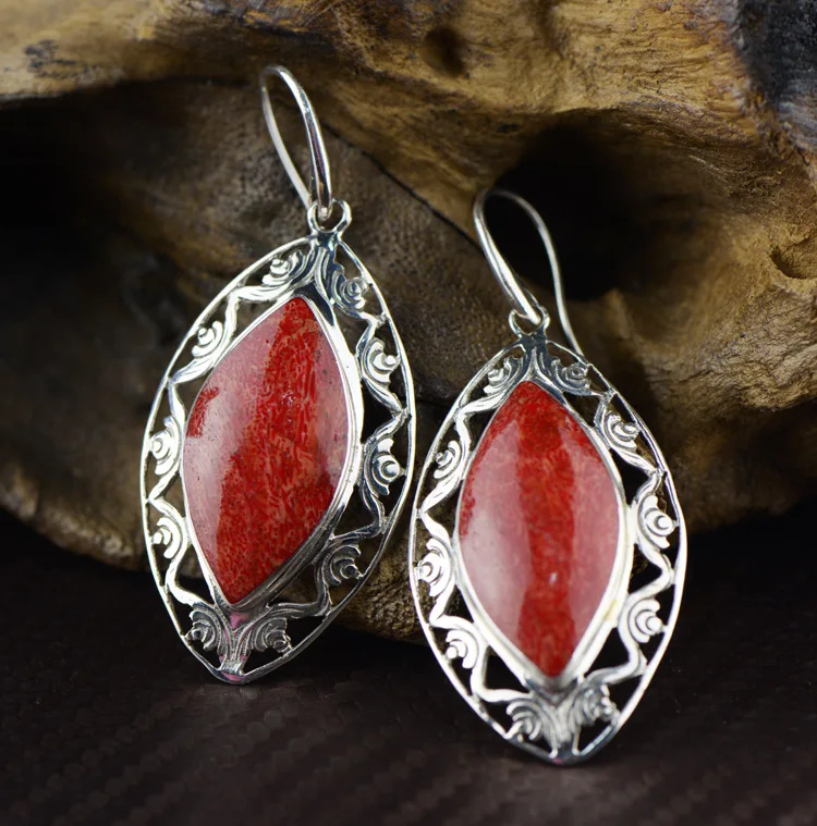 

925 Tremella Tremella, Grass-dropping Coral Sculpture Hollow out Atmospheric Fashion Earrings Female