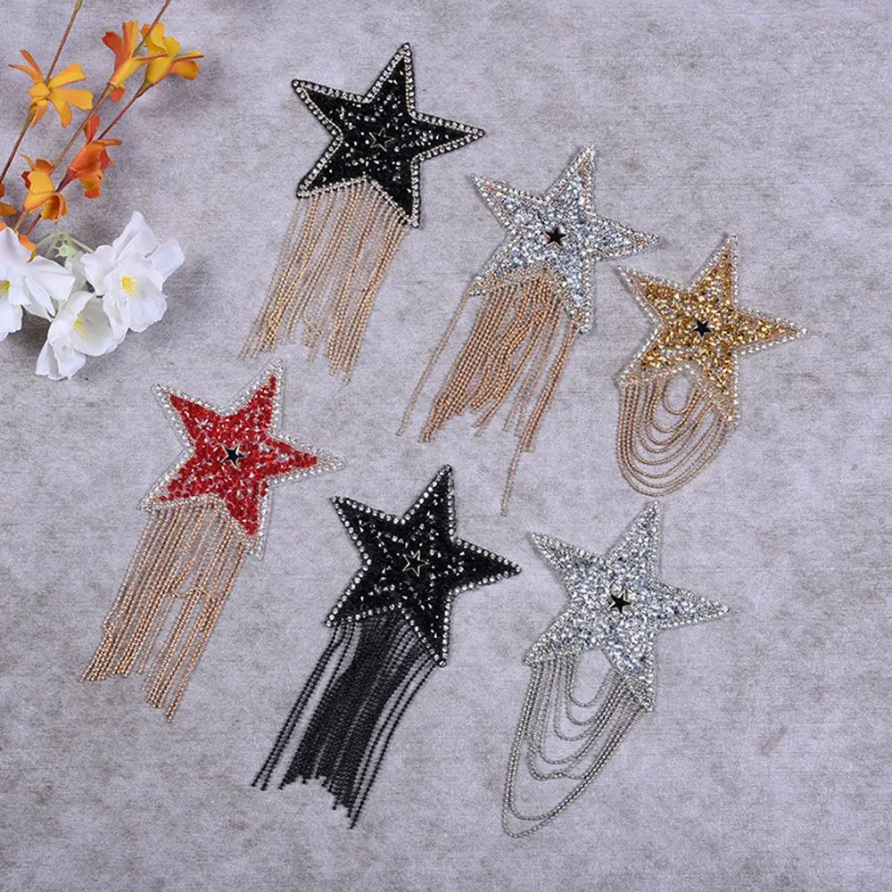 

Star Beaded Patch For Iron On Clothing Badges Diamond Flower Sticker Applique Embroidery clothes Sticker Sewing patch Repair Acc