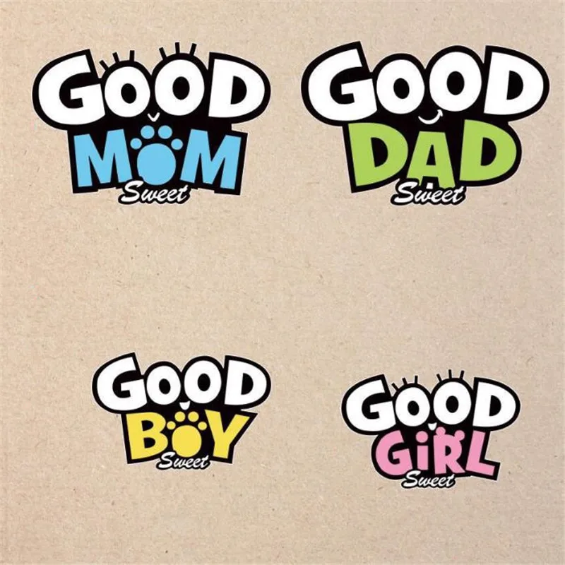 

Clothes printed cute patch deal with it GOOD family pattern Heat transfer printing Iron on patches for clothing Diy design logo