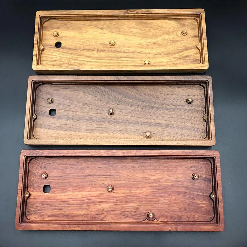  GH60 Keyboard Wood Case PCB Board Position Plate Satellite Axis And Walnut Wood Wrist Rest For Full