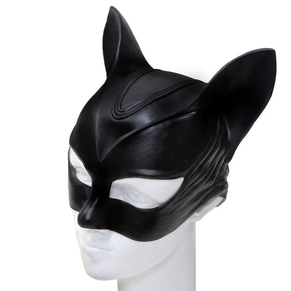 

Cat woman Mask Headgear Batman Cosplay Costume Latex Helmet Fancy Adult Halloween Headgear Cosplay Accessories