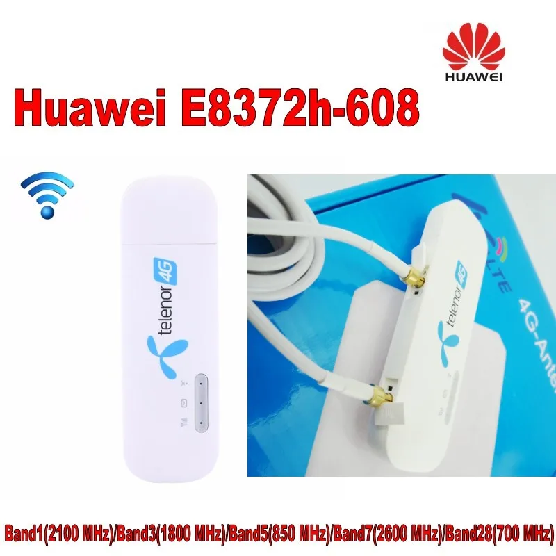 Разблокированный мобильный wi fi модем Huawei E8372 E8372h 608 150 мбит/с 4G LTE с антенной 35DBI TS9