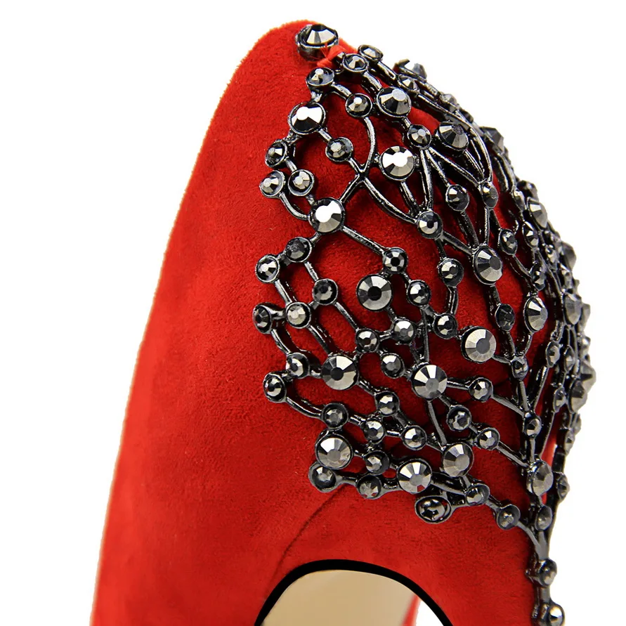 Women high heels Party wedding shoes 2019 crystal string bead Glitter pumps Elegant Sexy pump Dance club Flock red pointed toe Women high heels Party wedding shoes 2019 crystal string bead Glitter pumps Elegant Sexy pump Dance club Flock red pointed toe