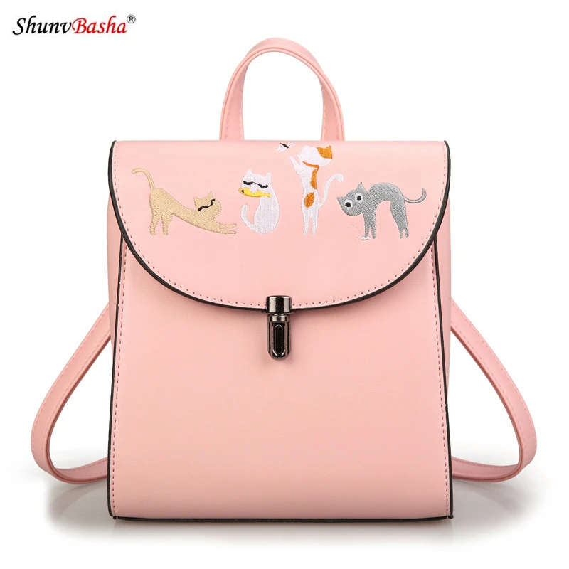 2017 Europe and the United States new women s fashion embroidery backpack multi function plugs shoulder