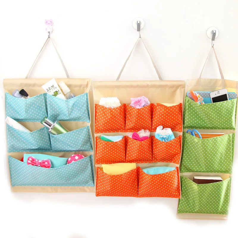 Five Pockets Oxford Cloth Door Hanging Storage Bag Hanging Wall