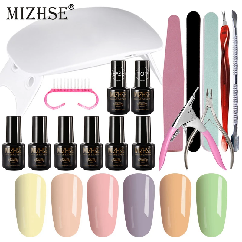 MIZHSE Electric Nail Manicure Machine Kit 6W Uv Lamp Soak Off Gel Varnish Set Polish Art Timer Dryer | Красота и здоровье