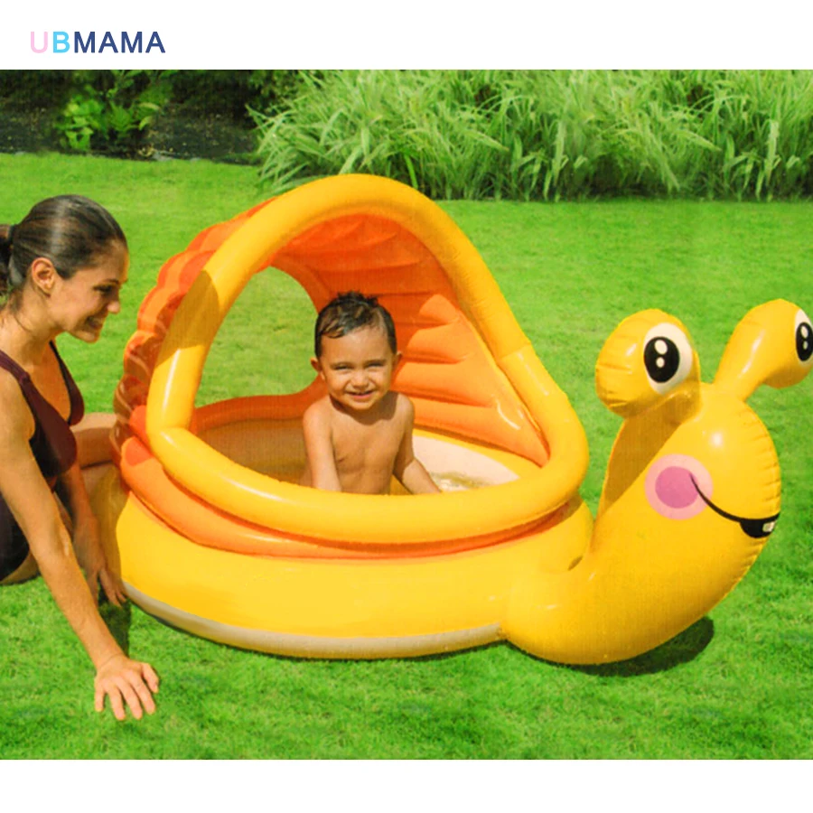

Orange snails shape Plastic Thickening material Awning window Play water play ball Take a bath High quality cute swimming pool