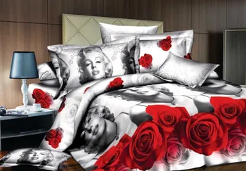 

Marylin Marilyn monroe bedding set duvet cover red rose super king queen size double fitted bed sheet linen bedspread quilt 6pcs