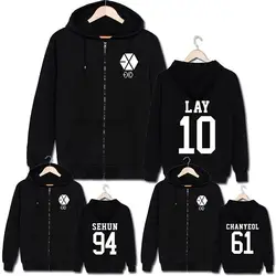 EXO BAEKHYUN концерт хип-хоп Пара Одежда свитшоты на молнии толстовки пальто JN399