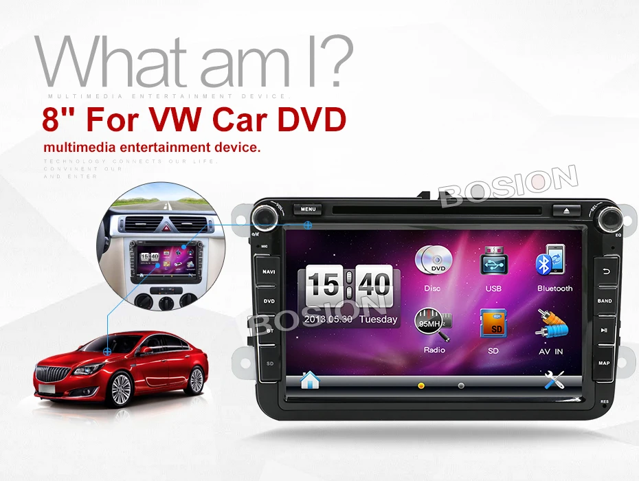 Perfect 8 Inch 2 Din Multimedial Car DVD GPS Navigation For VW GOLF 6 New Polo New Bora JETTA B6 PASSAT SKODA 3G USB BT IPOD FM RDS Map 1