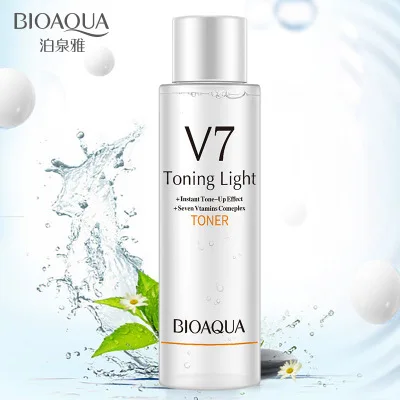 BIOAQUA V7 тонизирующий тоник для ленивого макияжа, эластичный уход за кожей, увлажняющий, отбеливающий, против старения, против морщин, осветляет кожу, сужает поры