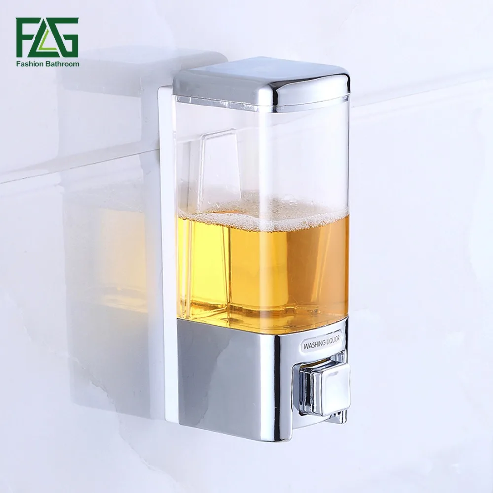 

FLG 480ml Bathroom Wall Mounted Liquid Plastic Soap Dispenser Banheiro Home Washroom Shower Shampoo Dispenser Bathroom Hardware