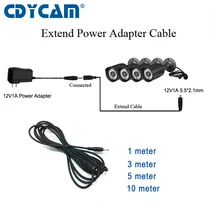 Cdycam адаптер питания Удлинительный кабель 12V2A 5,5*2,1 мм 1 метр 3 метра 5 метров 10 метров до 12V1A 12V2A CCTV аксессуары E1202