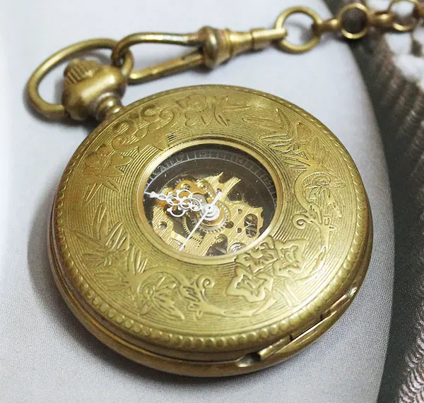 

wholesale Copper Classic Skeleton Antique Mechanical Pocket Watch NEW freeship