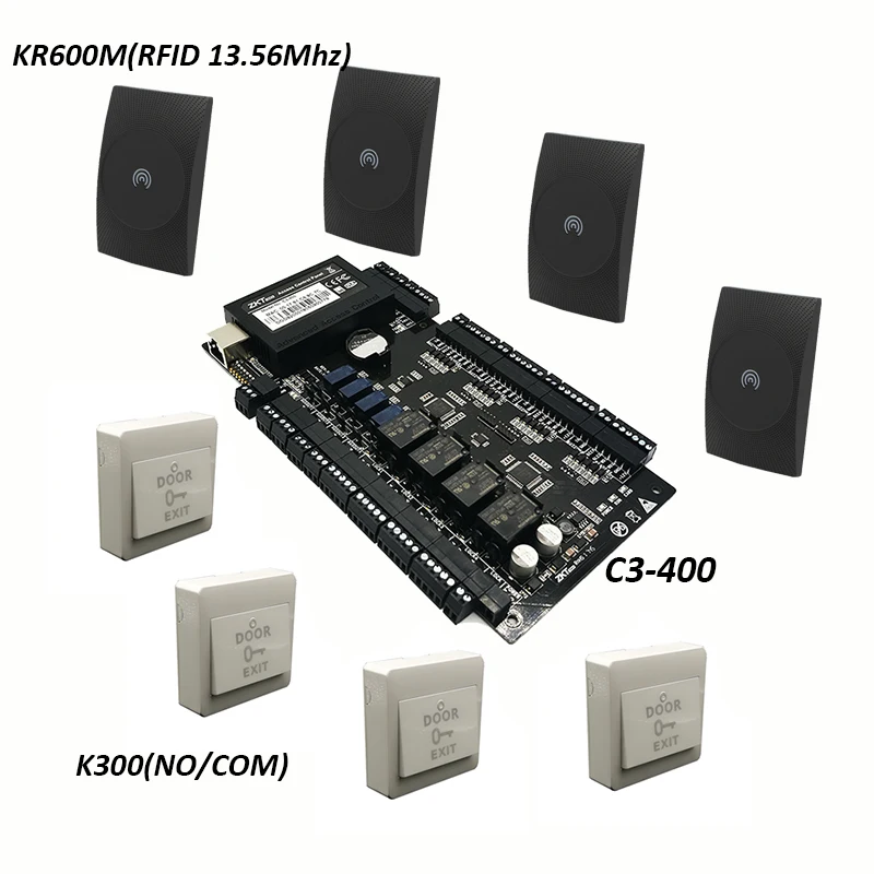ZK C3 400 rfid карта система контроля доступа четырехдверный контроллер системы