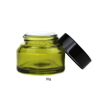 

1pcs 15g/30g/50g Olive Green Cream Jar Refillable Bottles Oblique Shoulder Cream Empty Small Travel Makeup Containers