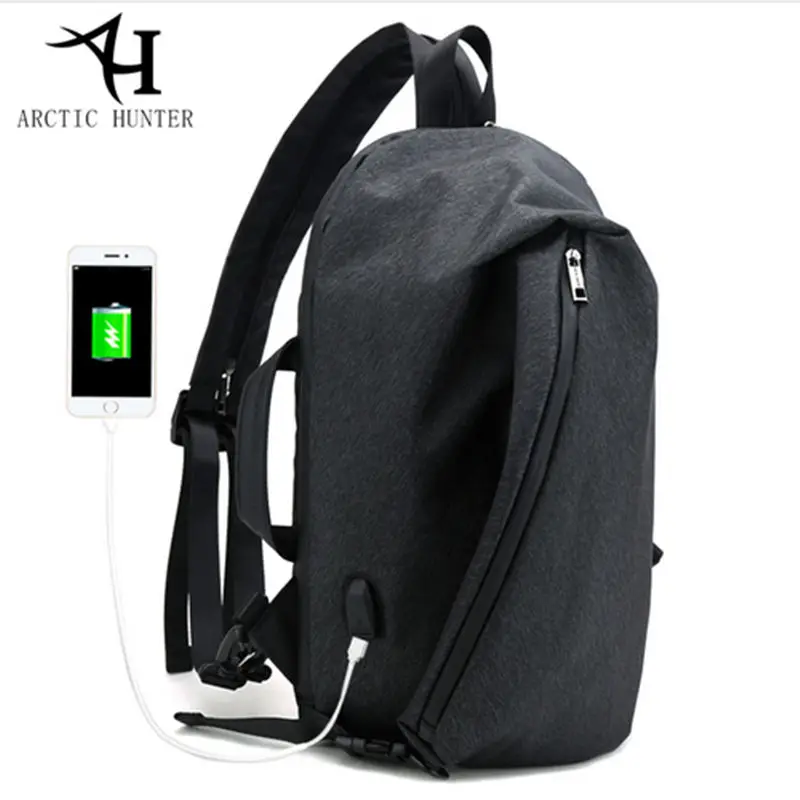 Men USB Charger Cheat Bag For Male Vintage Design Casual Shoulder Back
