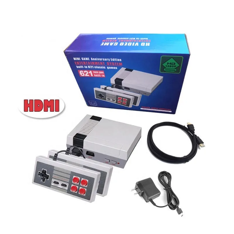 Мини Классические ТВ игровые консоли 8 бит Ретро видео игровая консоль NES встроенные 621 игры HDMI порт портативный игровой плеер отдых