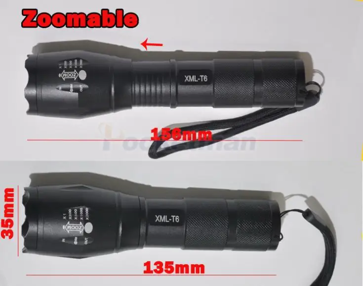 E17 XM L T6 3800 люмен светодио дный Факел Масштабируемые фонарик Torch light для 3xaaa или 1x18650