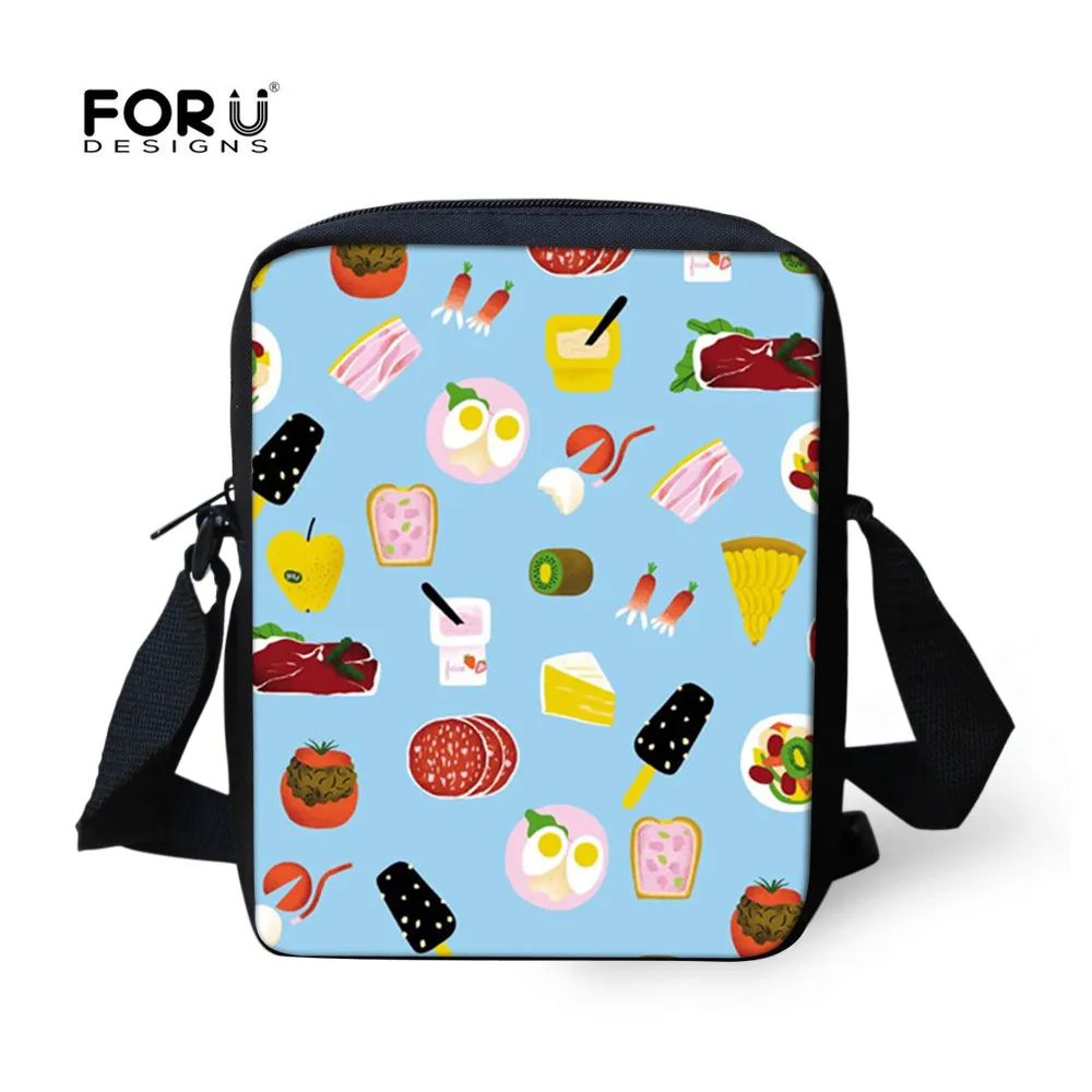 

FORUDESIGNS Leisure 3D Food Pattern Messenger Bags Russian Emotion New Design Travel Bag Shoulder Bags For Girls Purses Mochila