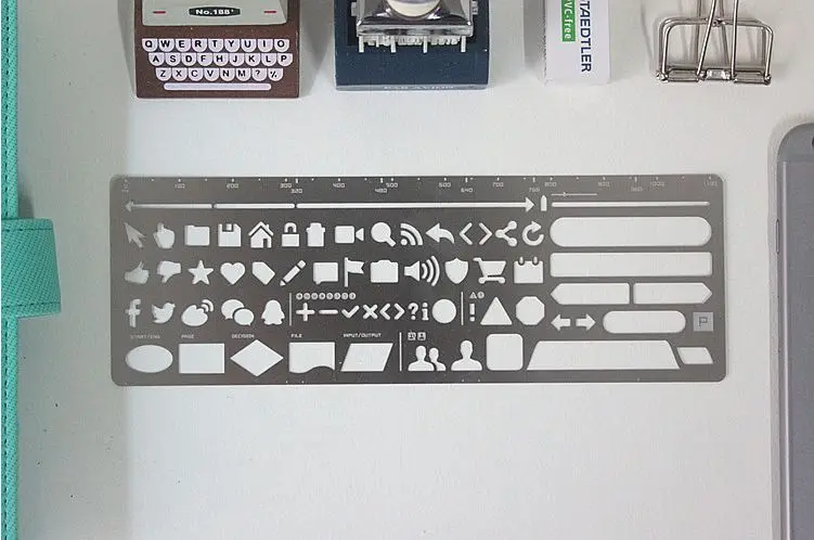 Scrawl Originality Hollow Out draw Ruler Stainless Steel Template Ruler Stencils for painting
