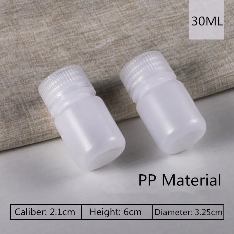 30ML Translucent Прочная маленькая пластиковая бутылка для хранения жидкости, лосьона, масла, таблеток контейнер 5 мл, 10 мл, 15 мл, 30 мл, 60 мл, 100 мл, 125 мл, 250 мл - Цвет: 30ML Translucent
