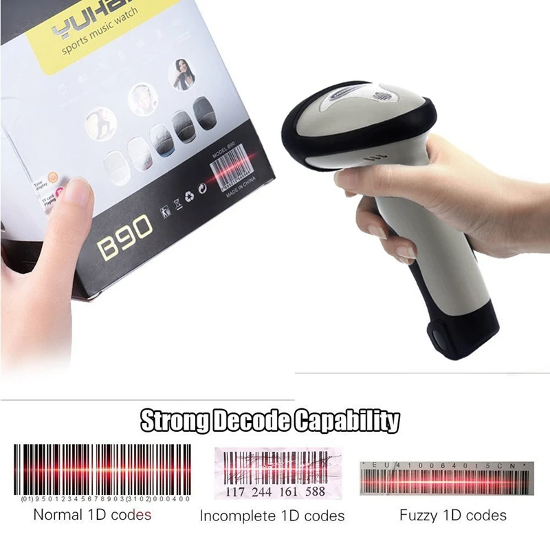 ISSYZONEPOS السلكية واللاسلكية ماسح الرمز الشريطي بتقنية bluetooth 1D 3 في 1 كلا للكمبيوتر و الهاتف بار قانون القارئ الضوئي
