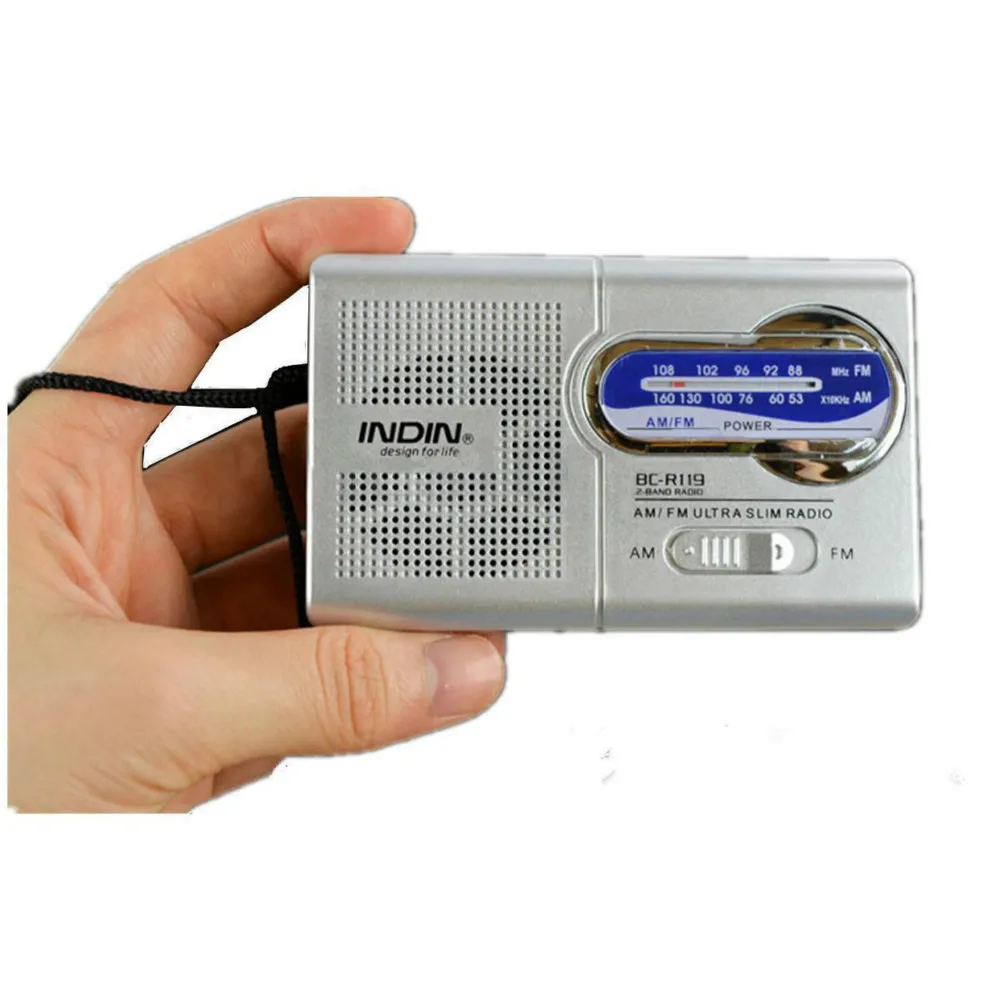 New DC 3V Mini Portable BC-R119 Radio Pocket AM/FM Telescopic Antenna Radio Receiver Speaker 3.5mm Mayitr