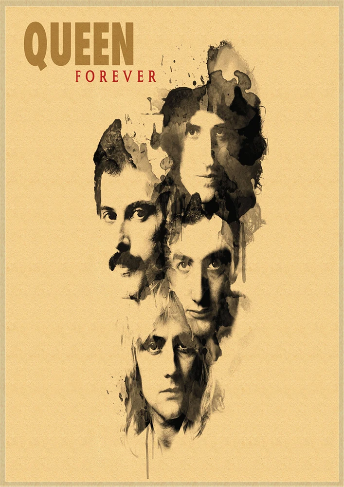 С группой Queen музыкальный крафт Бумага плакат Винтаж печатным рисунком основа декоративная настенная живопись Стикеры