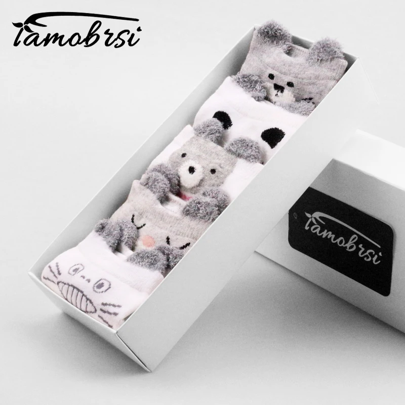 

Brand New Lovely Bear Animal Happy Women Funny Cartoon Girl Boat Straight female Socks Cotton Short Socks No Show Sock Slippers