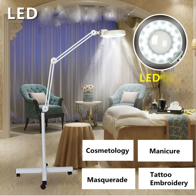 220V LED Lamp Adjustable Cold Light Operation Magnifying Glass Floor Shadowless Lamp Magnifier for Beauty Salon Nail Tattoo 220V LED Lamp Adjustable Cold Light Operation Magnifying Glass Floor Shadowless Lamp Magnifier for Beauty Salon Nail Tattoo