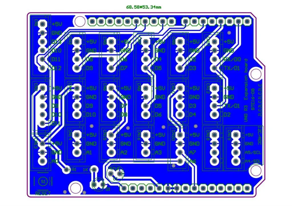 10 шт. I/O расширение PCB для UNO R3 доска DIY bte16-08