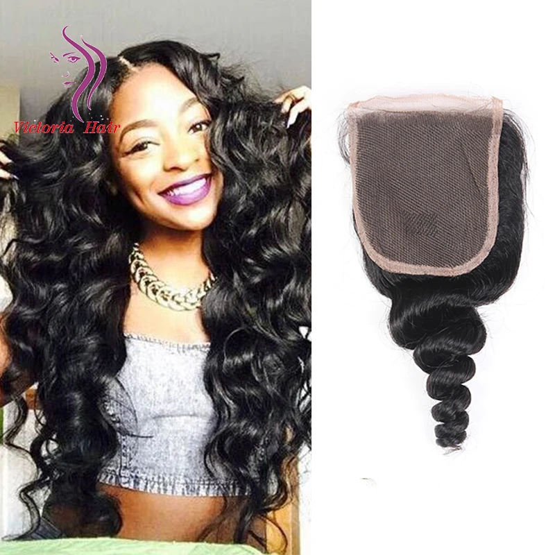 Vip Hair Company Peruvian Loose Wave Closure 4x4 8 10 12 14 16 18