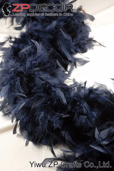 1 80 Gram Fluffy navy blue Turkey Chandelle Feather Boa for Decoration (8)