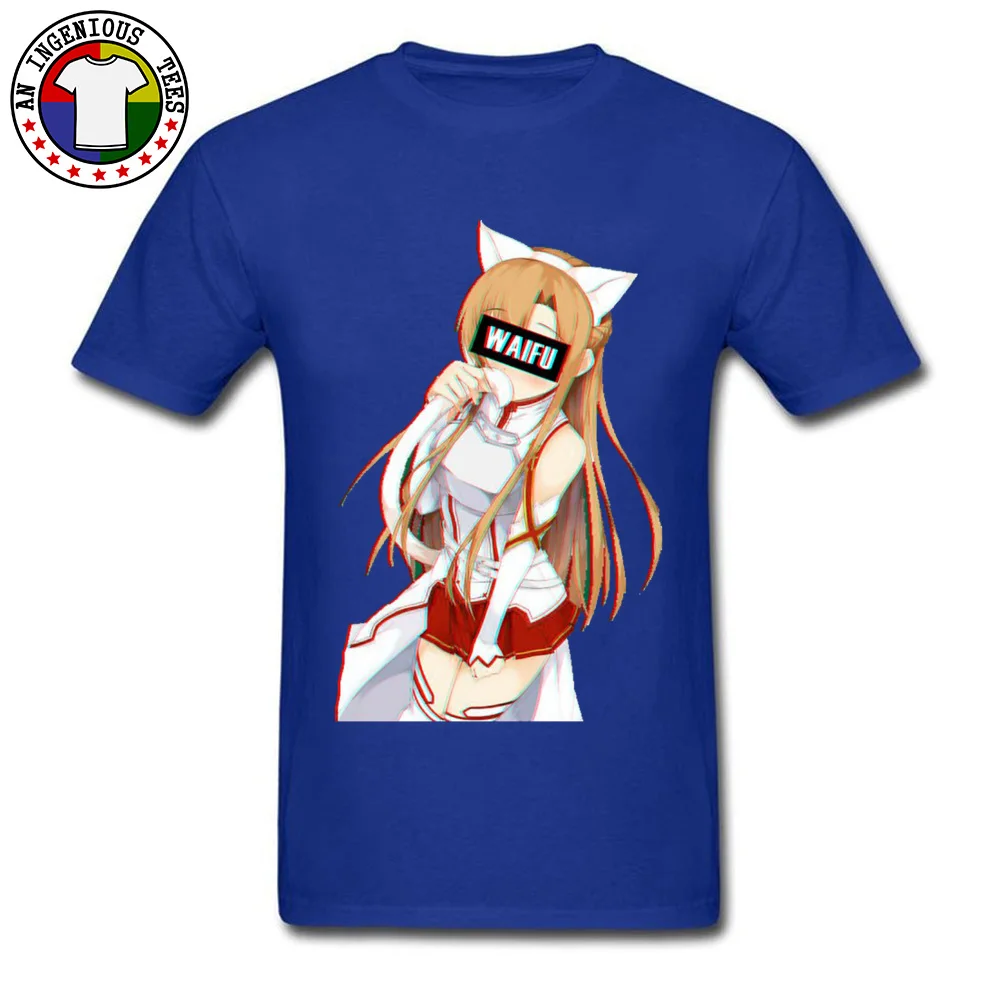 Neko-Waifu-Zero-Two- 100% Cotton Men Short Sleeve Tops & Tees 3D Printed NEW YEAR DAY T Shirt Family Round Collar Tops T Shirt Neko-Waifu-Zero-Two- blue