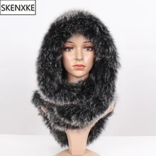 Новая роскошная женская шапка и шарф из натурального Лисьего меха, зимние теплые пушистые шапки и шарфы из натурального Лисьего меха, женская вязаная шапка и Муфельная шапка из натурального меха