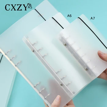 

2019 PP Transparent spiral Ring Binder notebook paper note book journal sketchbook travel planner muji Style diary filofax 4B807