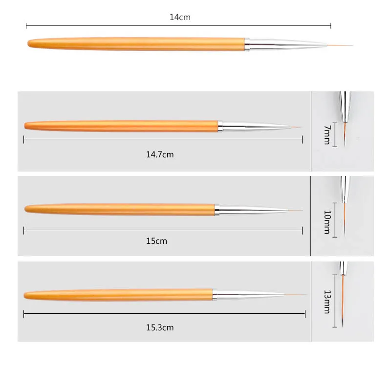 Новые 3 шт/набор для нейл-арта лайнер для рисования ручка 3D сделай сам акриловые кисти для УФ-геля Набор для рисования линия сетка французский дизайн Маникюрный Инструмент