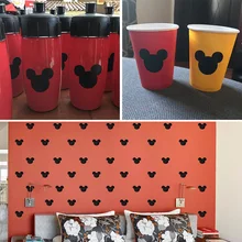 Маленькая Микки мышь Наклейка на стену для детской комнаты Детские декоративные Стикеры для спальни чашка декоративный узор Детская Наклейка на стену