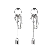 6 пара/лот ювелирные изделия металлическая безопасная кнопка блокировки ключики серьги