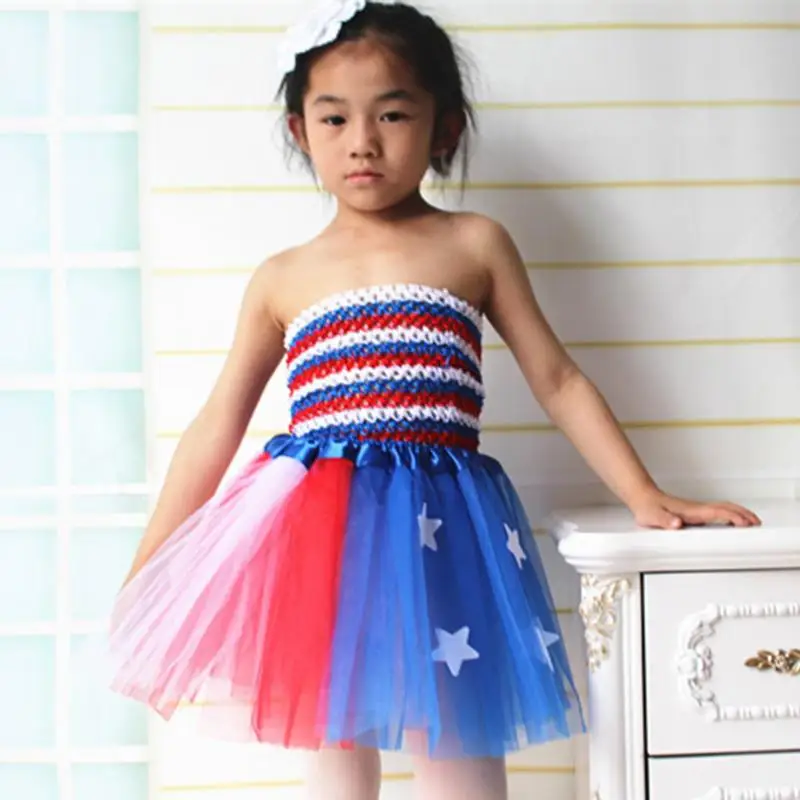

Rainbow Girls Dress Summer Striped Flag Dancing Princess Tutu Birthday Party Dresses for Children 1-8 Year