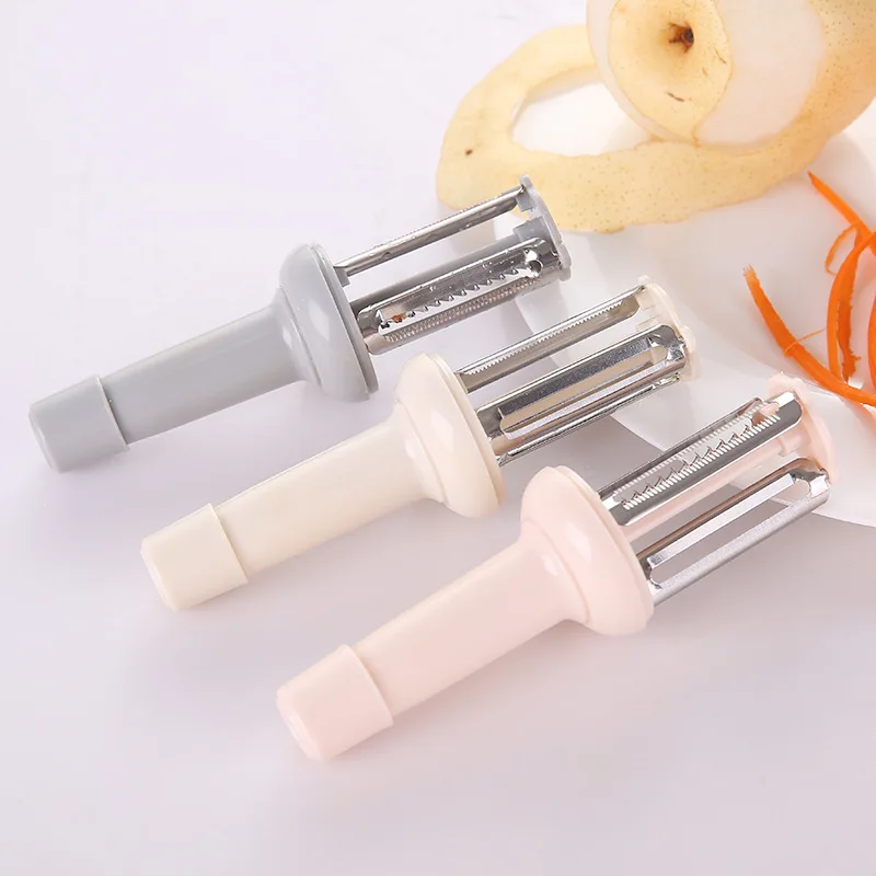 

3 in 1 Julienne Vegetable Peeler - Citrus Fruit Peeler for Orange Lemon - Carrot and Potato Peeler with Storage Box for Garlic